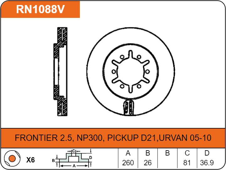 Producto NiBK RN1088V