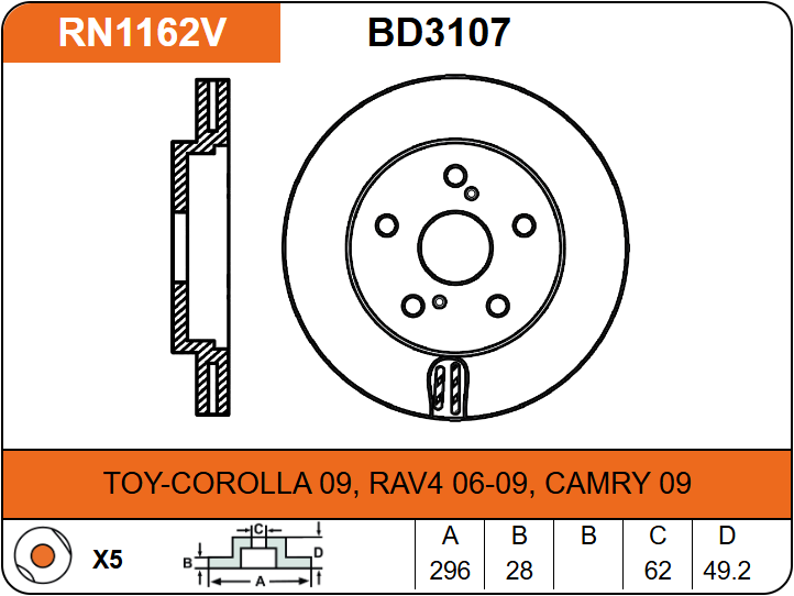 Producto NiBK RN1162V