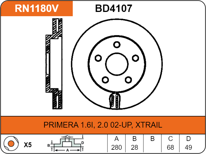Producto NiBK RN1180V