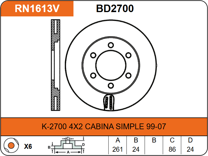 Producto NiBK RN1613V